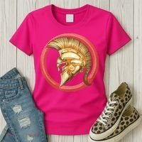 Golden Spartan Gladiator Warrior Helmet Women's T-Shirt thumb 3