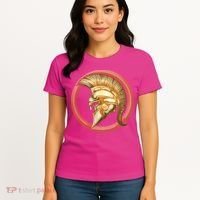 Golden Spartan Gladiator Warrior Helmet Women's T-Shirt thumb 4