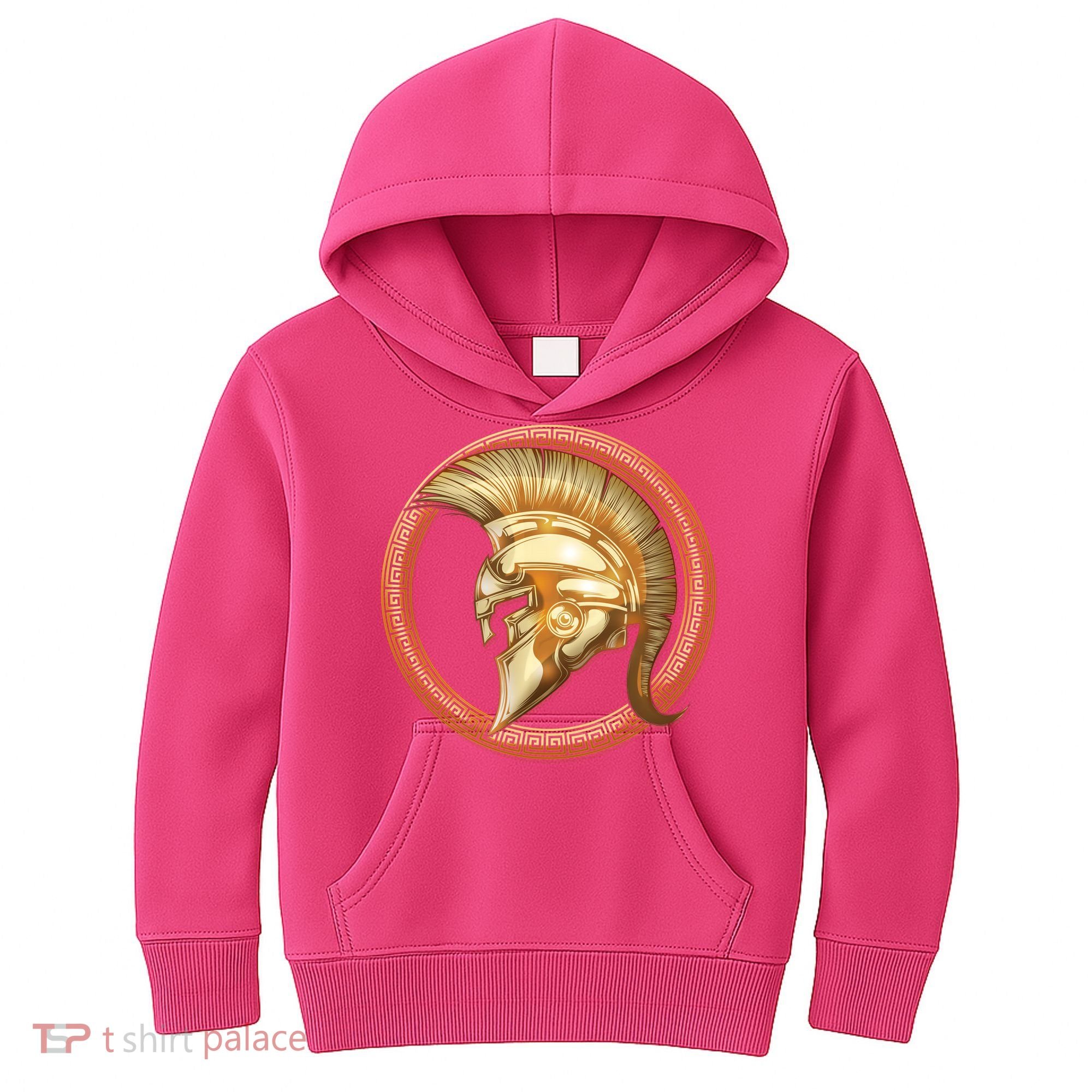Golden Spartan Gladiator Warrior Helmet Kids Hoodie