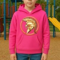 Golden Spartan Gladiator Warrior Helmet Kids Hoodie thumb 2