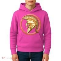 Golden Spartan Gladiator Warrior Helmet Kids Hoodie thumb 4