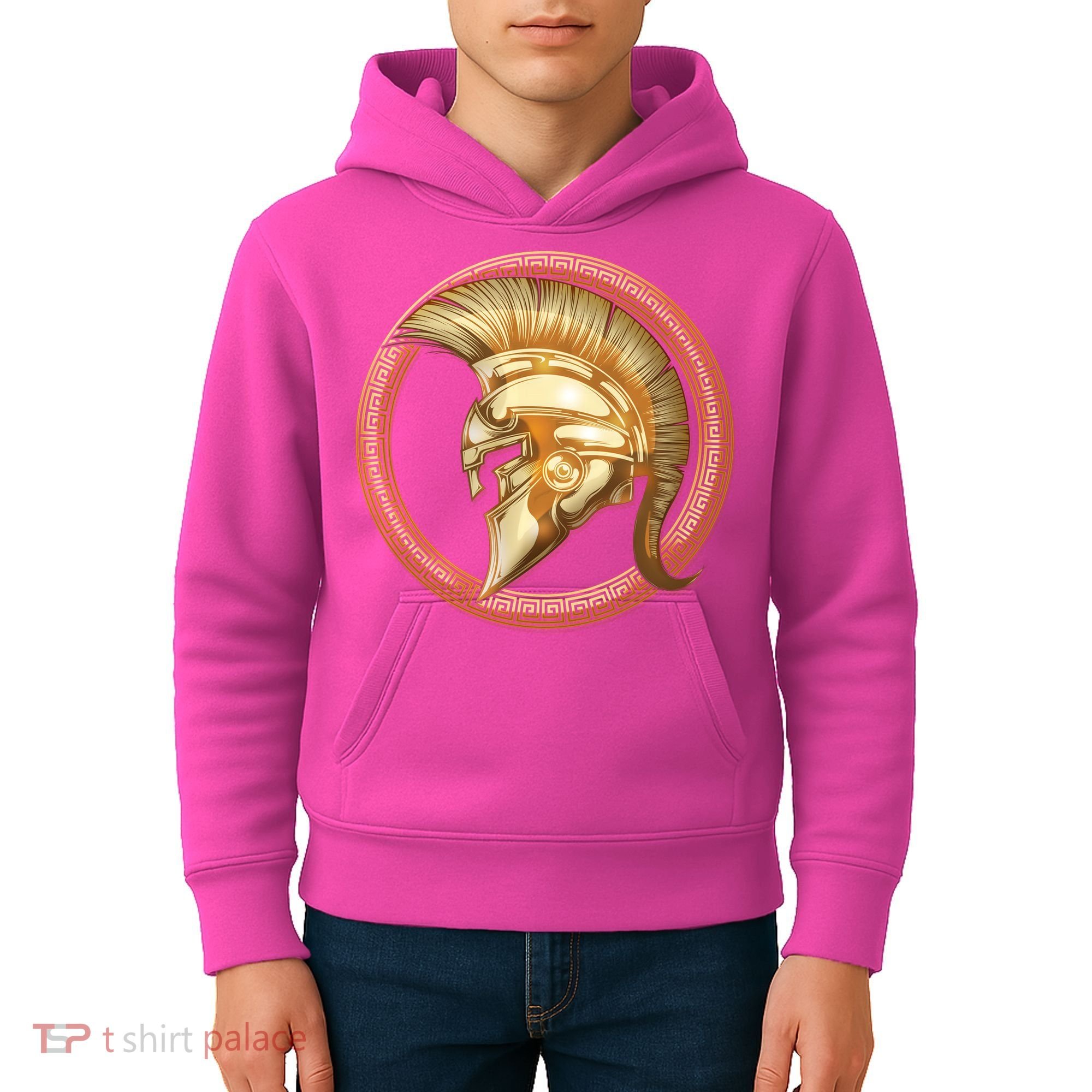 Golden Spartan Gladiator Warrior Helmet Kids Hoodie