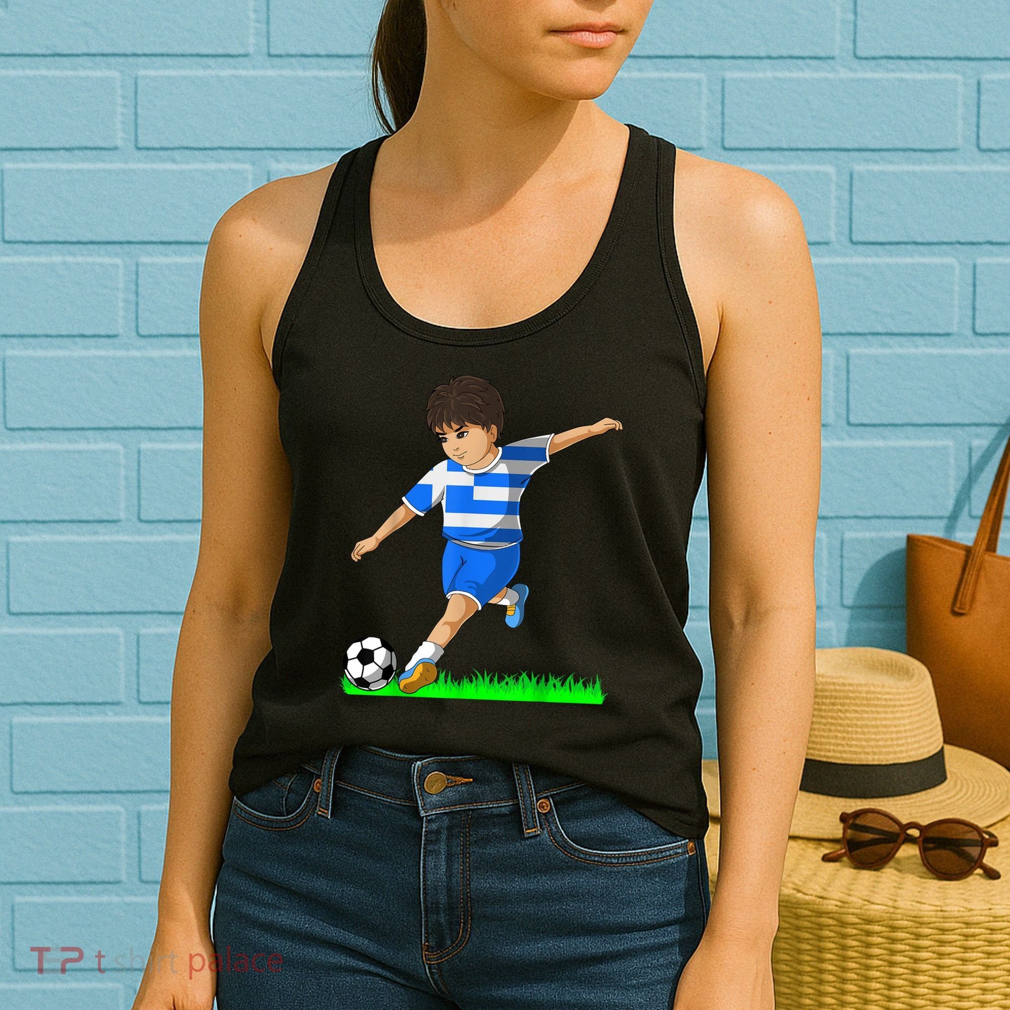 Greek Soccer  Greece Flag Jersey Football Fans Women's Tank Top