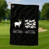 Goat S Goat Lovers Farm Apparel Meme Pun Funny Goat Golf Towel thumb 1