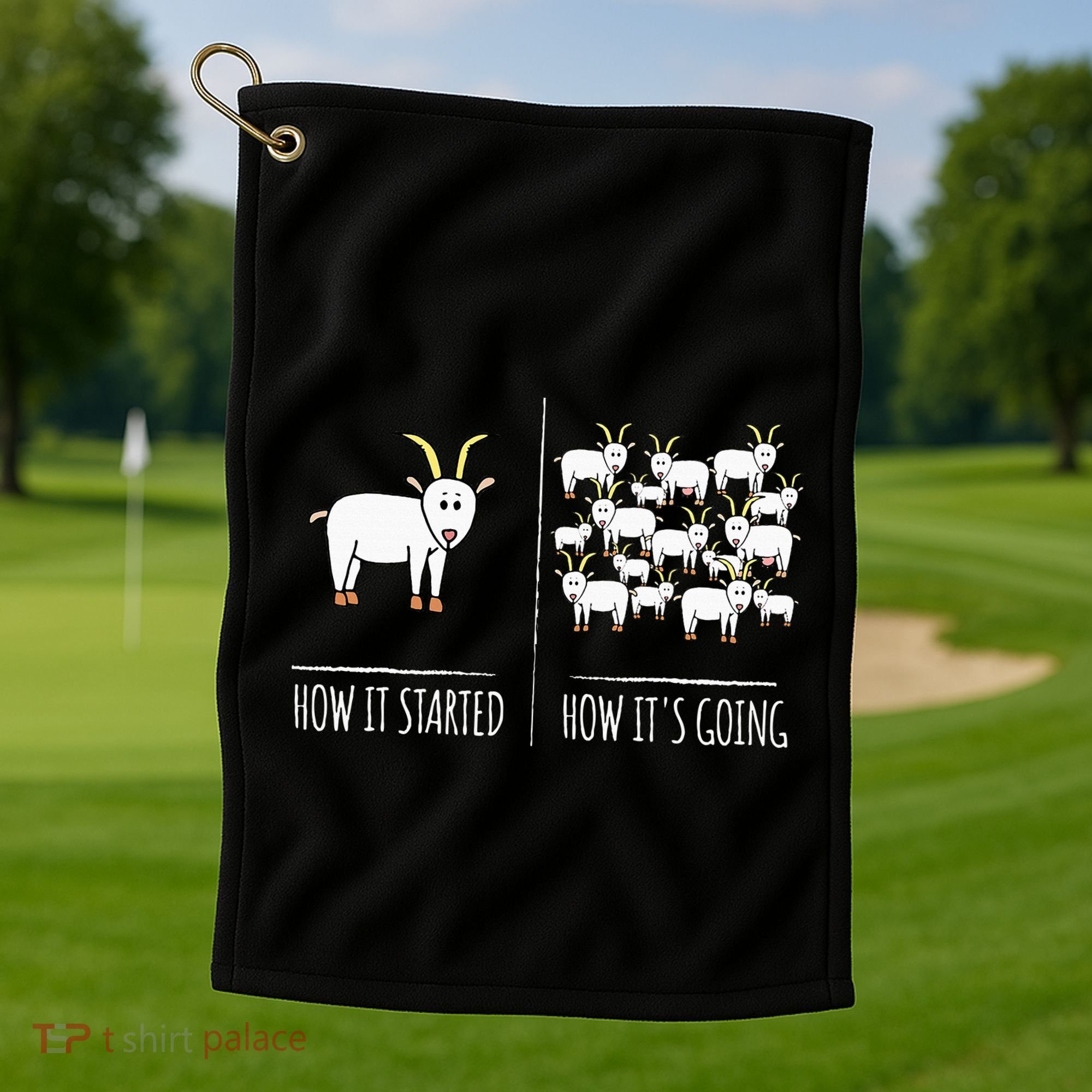 Goat S Goat Lovers Farm Apparel Meme Pun Funny Goat Golf Towel