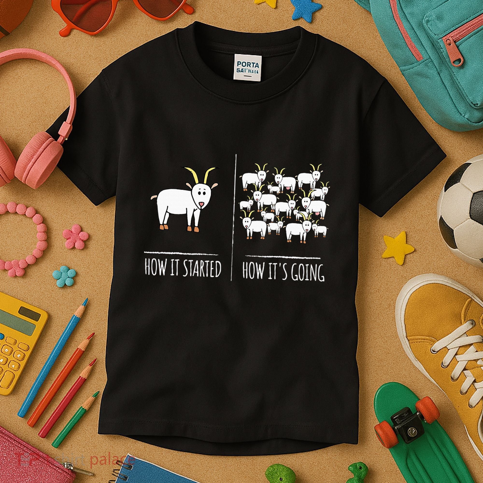 Goat S Goat Lovers Farm Apparel Meme Pun Funny Goat Kids T-Shirt