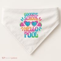 Goodbye School Hello Pool Summer USA-Made Doggie Bandana thumb 0