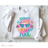 Goodbye School Hello Pool Summer Sweatshirt thumb 2