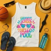 Goodbye School Hello Pool Summer Tank Top thumb 4