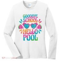 Goodbye School Hello Pool Summer Women's Long Sleeve Shirt thumb 0
