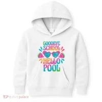Goodbye School Hello Pool Summer Kids Hoodie thumb 0