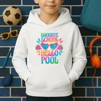 Goodbye School Hello Pool Summer Kids Hoodie thumb 2