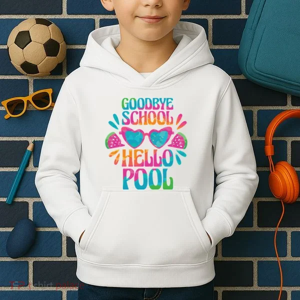Goodbye School Hello Pool Summer Kids Hoodie