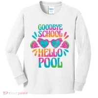 Goodbye School Hello Pool Summer Kids Long Sleeve Shirt thumb 0