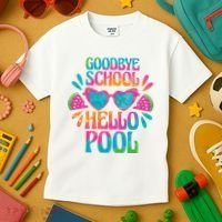 Goodbye School Hello Pool Summer Kids T-Shirt thumb 3