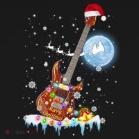 Guitar Santa Hat Christmas Tree Funny Music Loves Xmas Gift Women's Hoodie thumb 2
