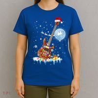 Guitar Santa Hat Christmas Tree Funny Music Loves Xmas Gift T-Shirt thumb 4