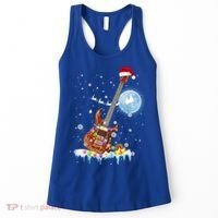 Guitar Santa Hat Christmas Tree Funny Music Loves Xmas Gift Women's Tank Top thumb 0