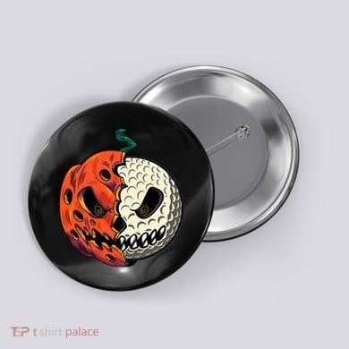Golfing Skeleton Halloween Golf Halloween Golfer Button