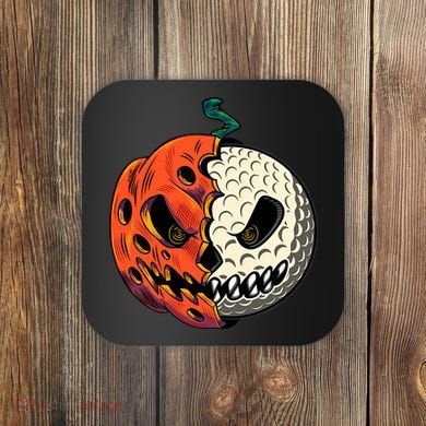 Golfing Skeleton Halloween Golf Halloween Golfer Coaster