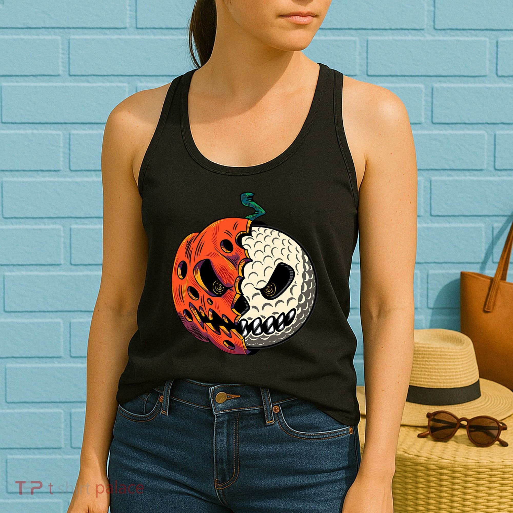 Golfing Skeleton Halloween Golf Halloween Golfer Women's Tank Top