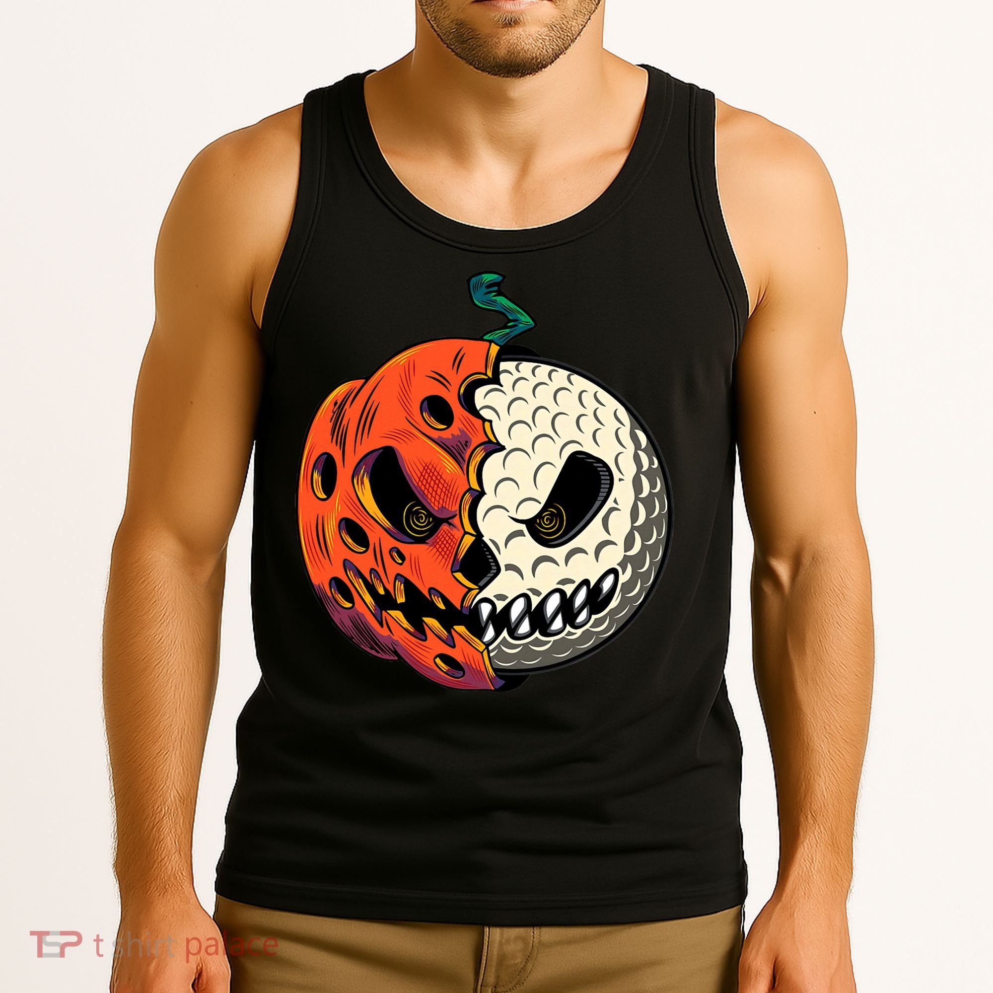 Golfing Skeleton Halloween Golf Halloween Golfer Tank Top