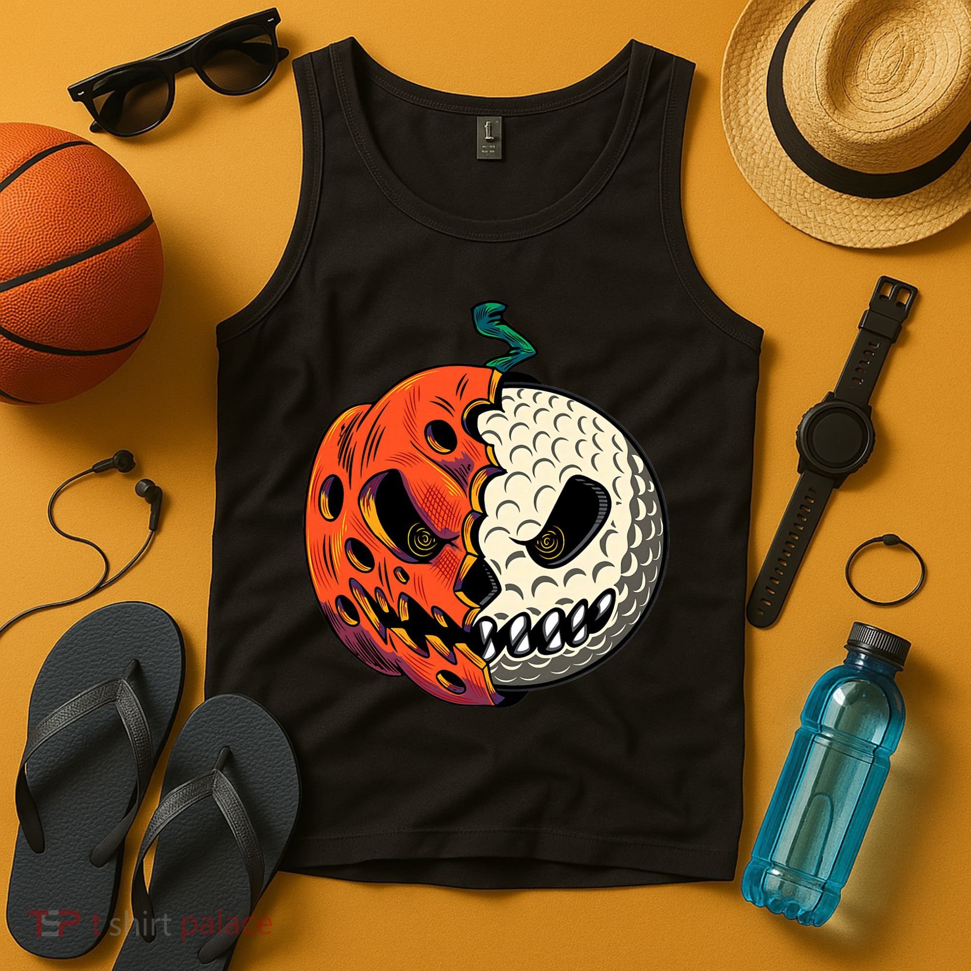 Golfing Skeleton Halloween Golf Halloween Golfer Tank Top