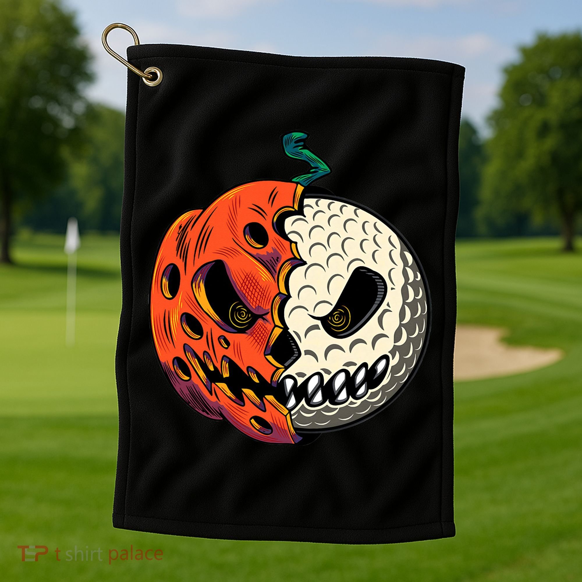 Golfing Skeleton Halloween Golf Halloween Golfer Golf Towel