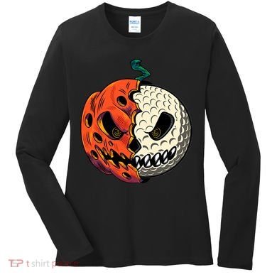 Golfing Skeleton Halloween Golf Halloween Golfer Women's Long Sleeve Shirt