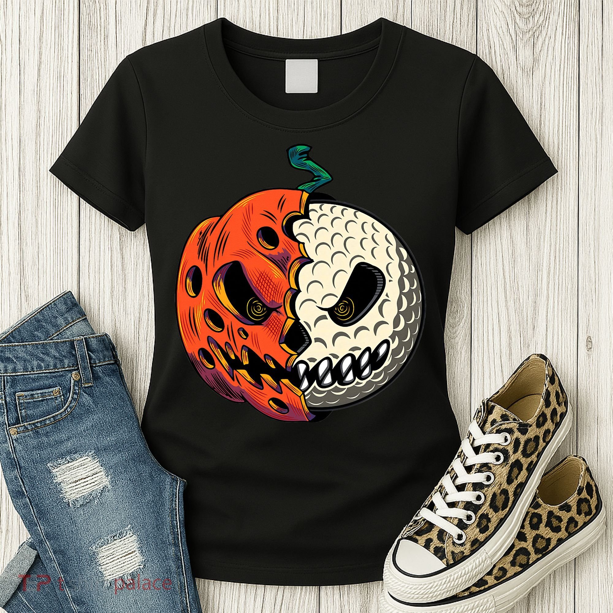 Golfing Skeleton Halloween Golf Halloween Golfer Women's T-Shirt
