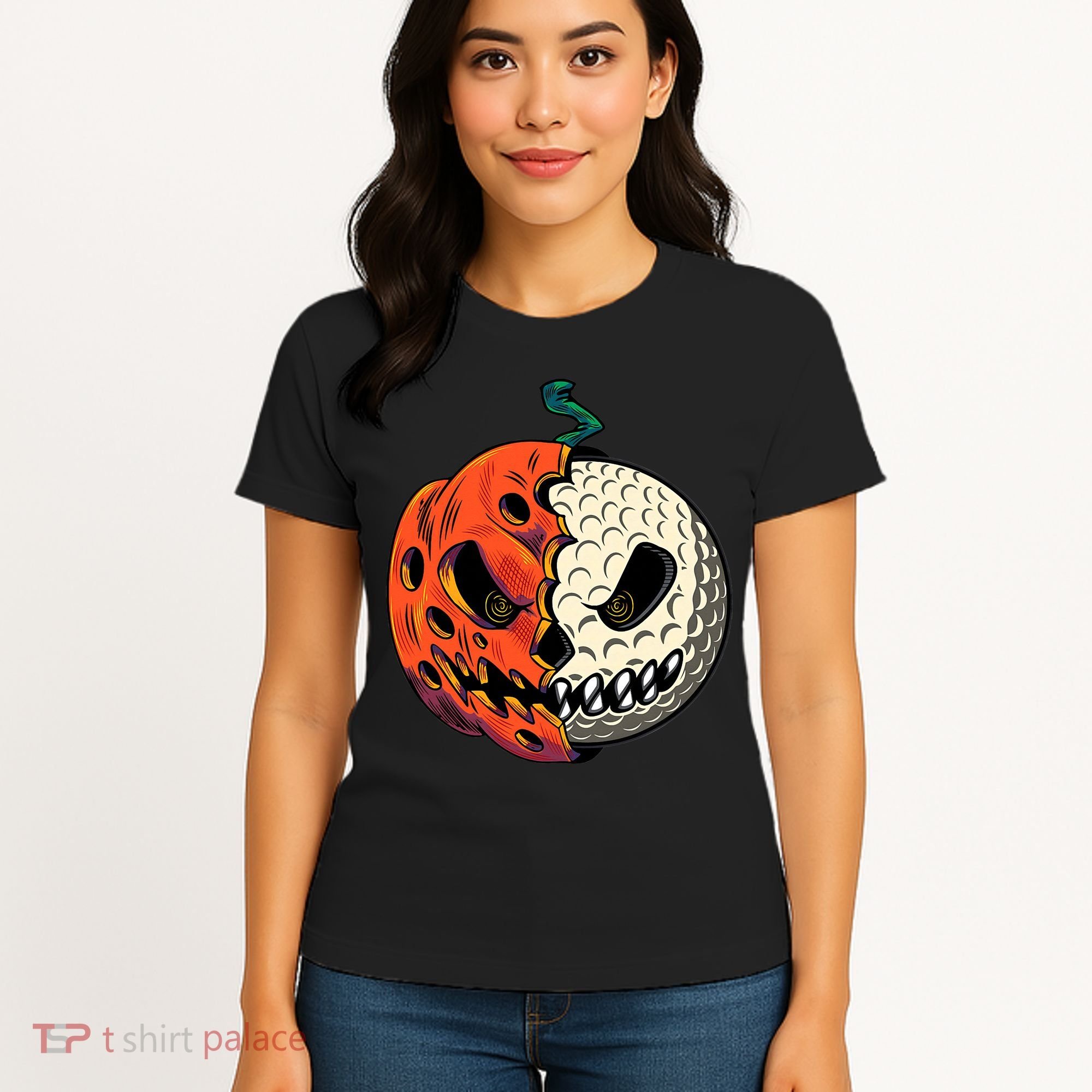 Golfing Skeleton Halloween Golf Halloween Golfer Women's T-Shirt