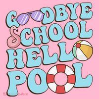 Goodbye School Hello Pool Summer Break Last Day of School Coaster thumb 2