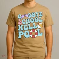 Goodbye School Hello Pool Summer Break Last Day of School T-Shirt thumb 3