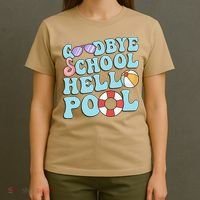 Goodbye School Hello Pool Summer Break Last Day of School T-Shirt thumb 4