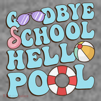 Goodbye School Hello Pool Summer Break Last Day of School Toddler Hoodie thumb 2
