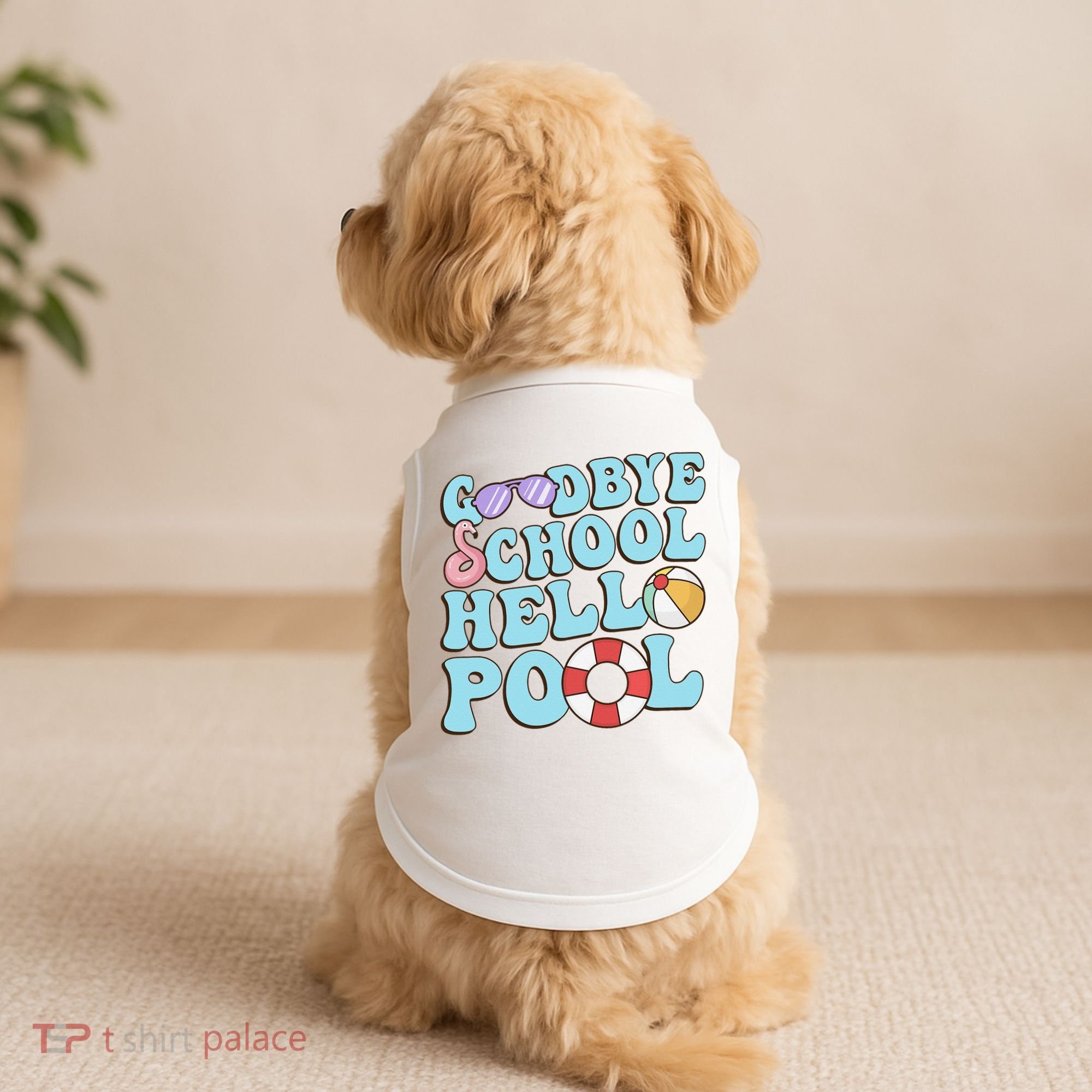 Goodbye School Hello Pool Summer Break Last Day of School Doggie Tank