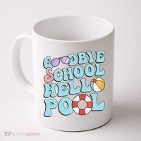 Goodbye School Hello Pool Summer Break Last Day of School Coffee Mug thumb 0