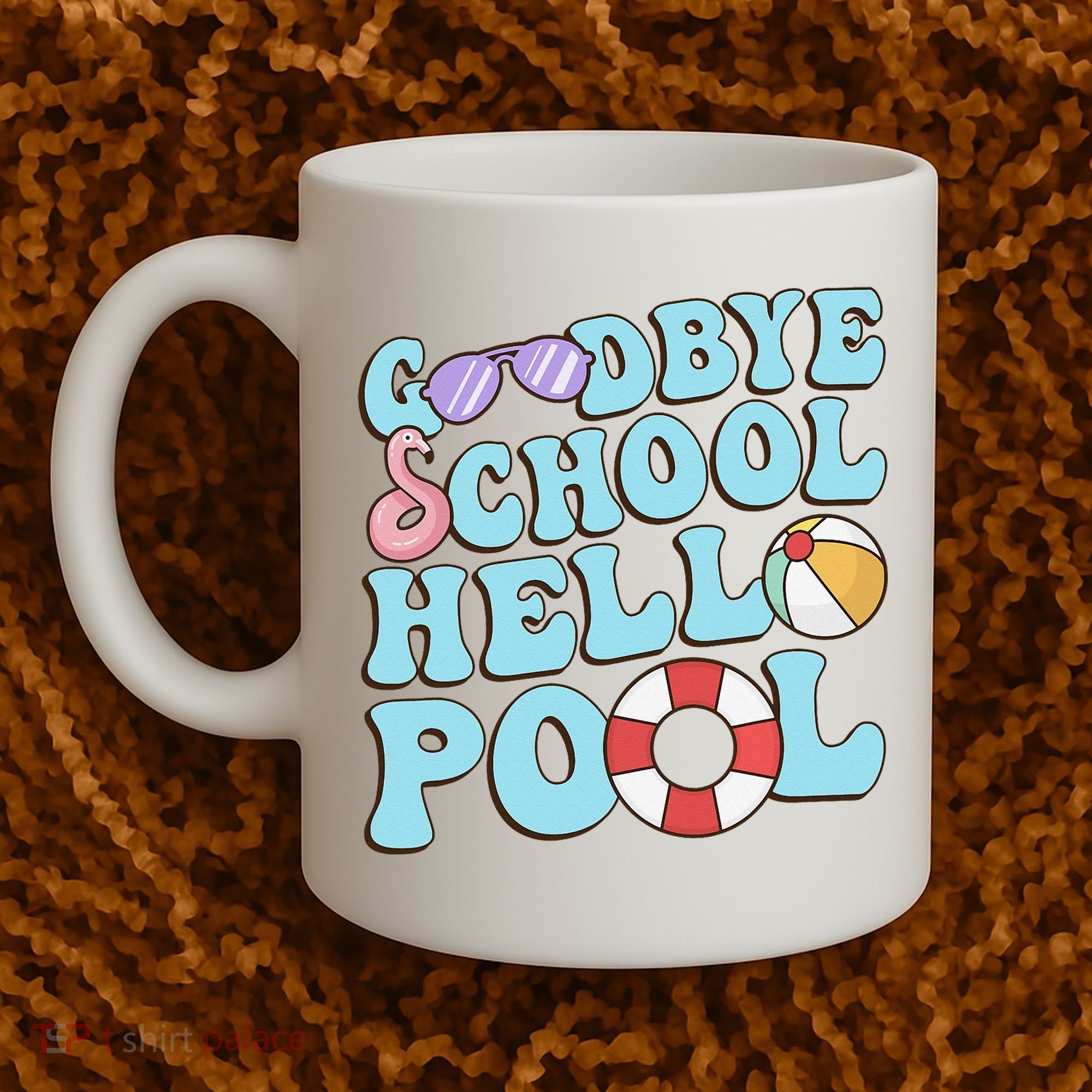 Goodbye School Hello Pool Summer Break Last Day of School Coffee Mug