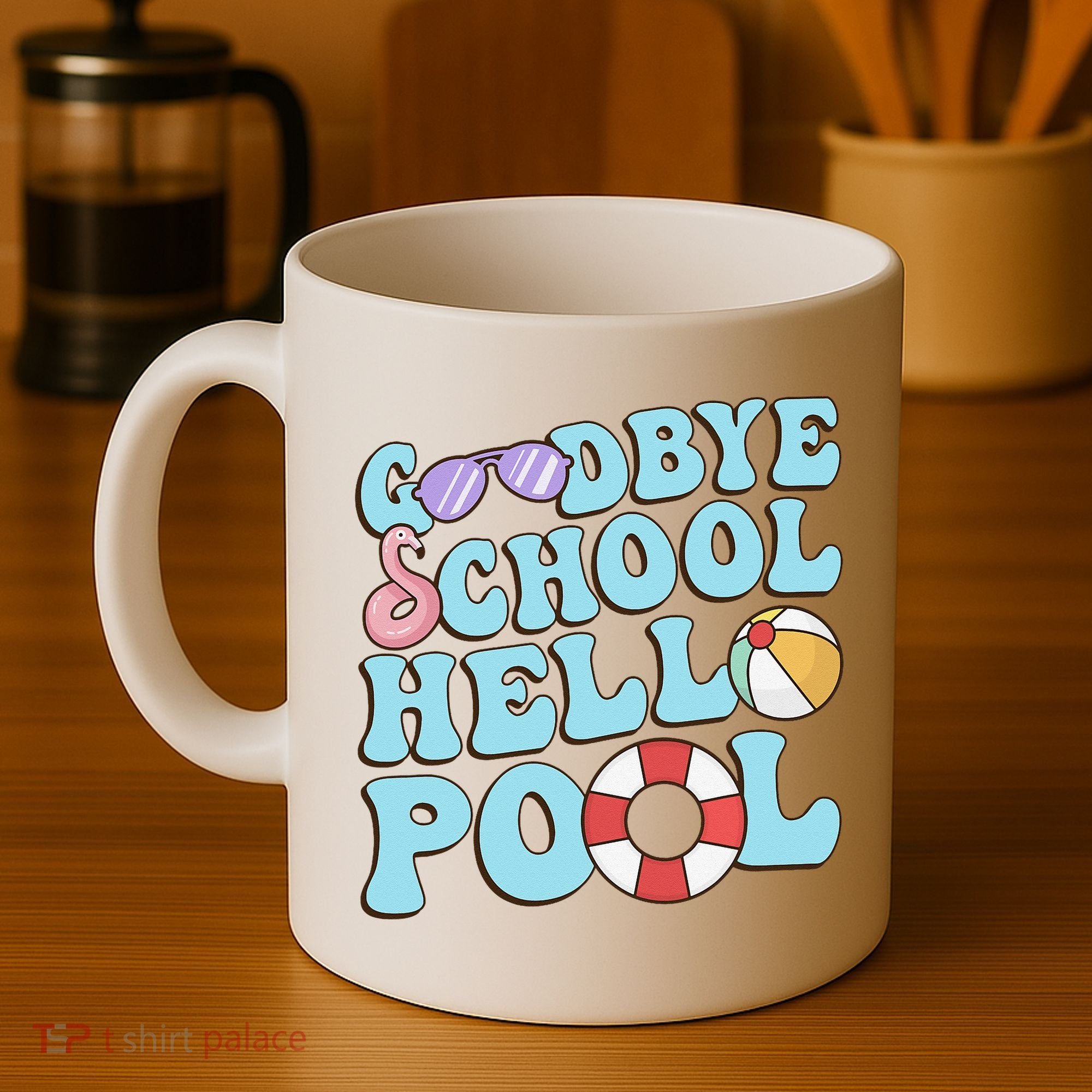 Goodbye School Hello Pool Summer Break Last Day of School Coffee Mug