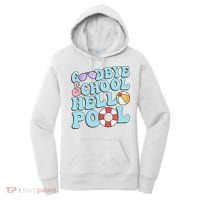 Goodbye School Hello Pool Summer Break Last Day of School Women's Hoodie thumb 0