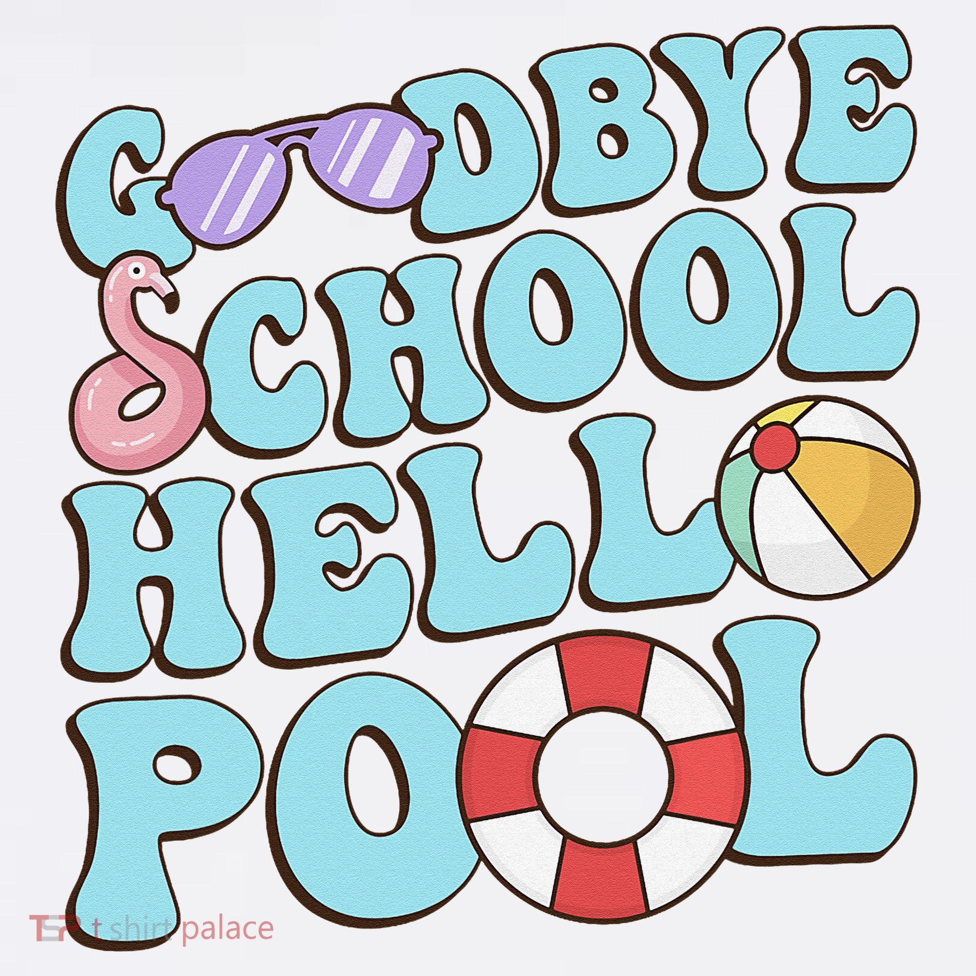 Goodbye School Hello Pool Summer Break Last Day of School Women's Hoodie