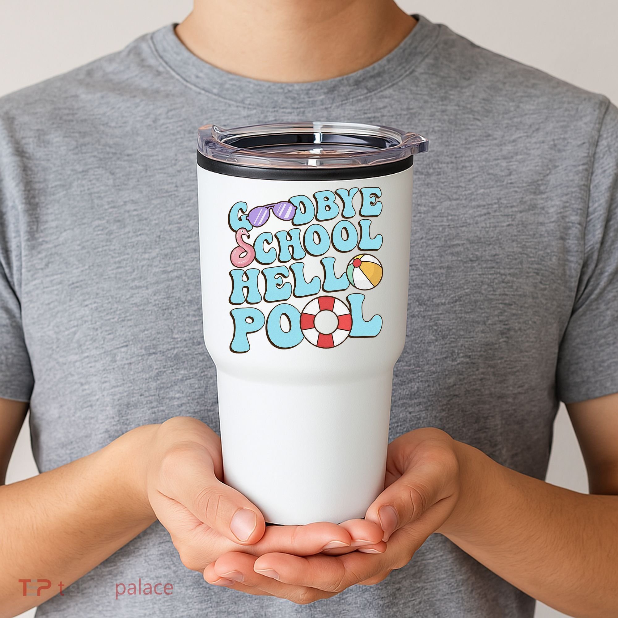 Goodbye School Hello Pool Summer Break Last Day of School Tumbler