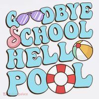 Goodbye School Hello Pool Summer Break Last Day of School Women's Tank Top thumb 5
