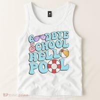 Goodbye School Hello Pool Summer Break Last Day of School Tank Top thumb 2