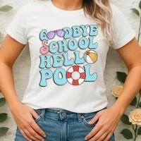 Goodbye School Hello Pool Summer Break Last Day of School Women's T-Shirt thumb 2