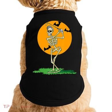 Golfing Skeleton Halloween Golf Halloween Golfer Doggie Tank