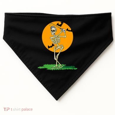 Golfing Skeleton Halloween Golf Halloween Golfer USA-Made Doggie Bandana