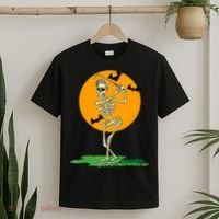 Golfing Skeleton Halloween Golf Halloween Golfer T-Shirt thumb 2