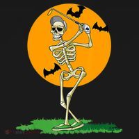 Golfing Skeleton Halloween Golf Halloween Golfer T-Shirt thumb 7