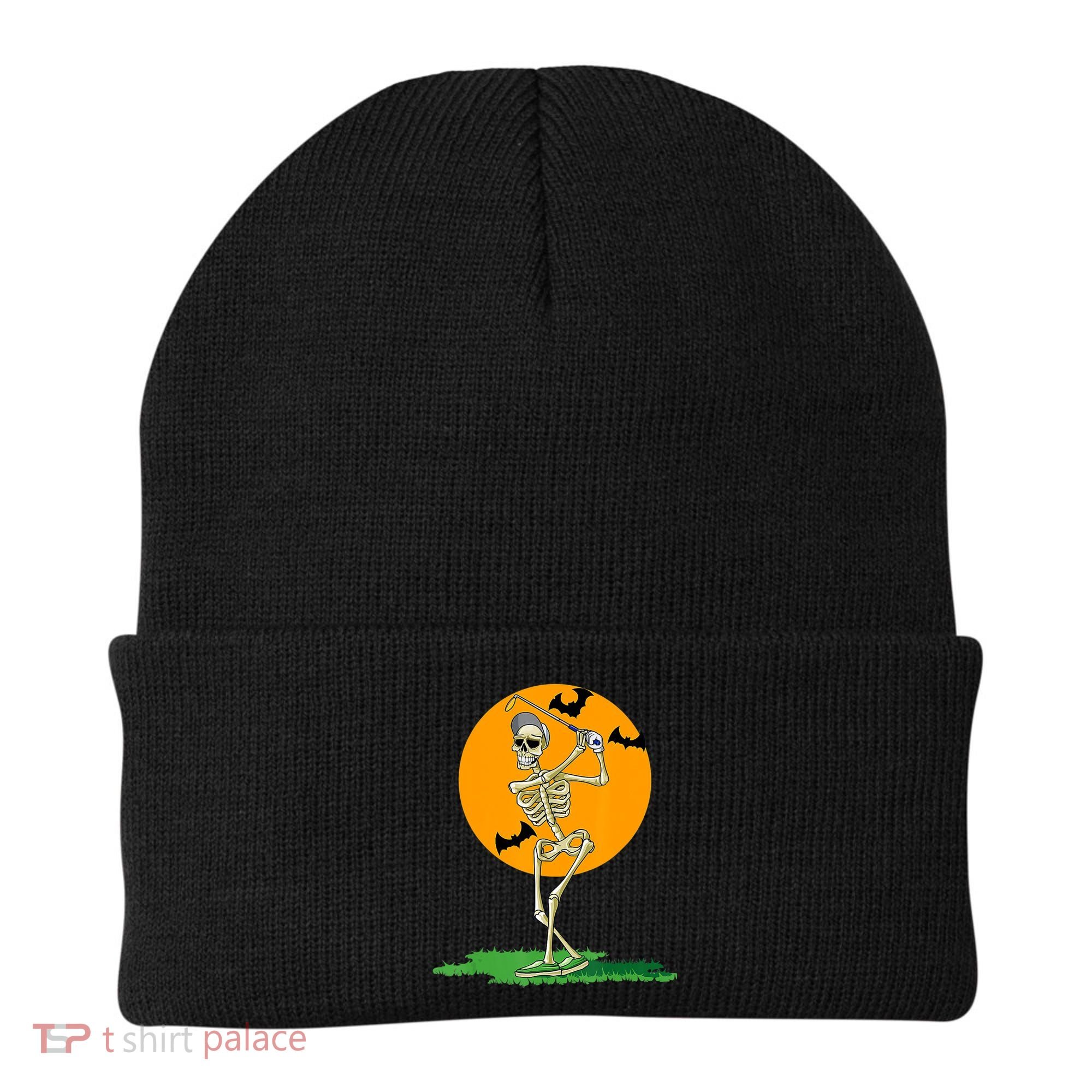 Golfing Skeleton Halloween Golf Halloween Golfer Beanie